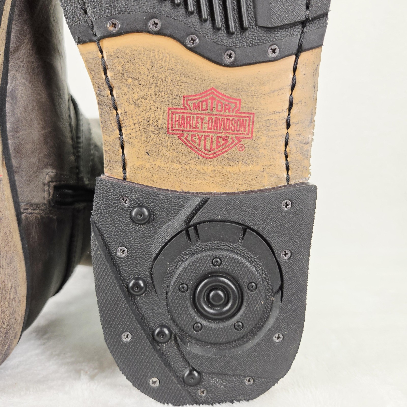 Harley Davidson Boots Womens 9.5 Gray Salley Harness Biker Motorcycle Side Zip