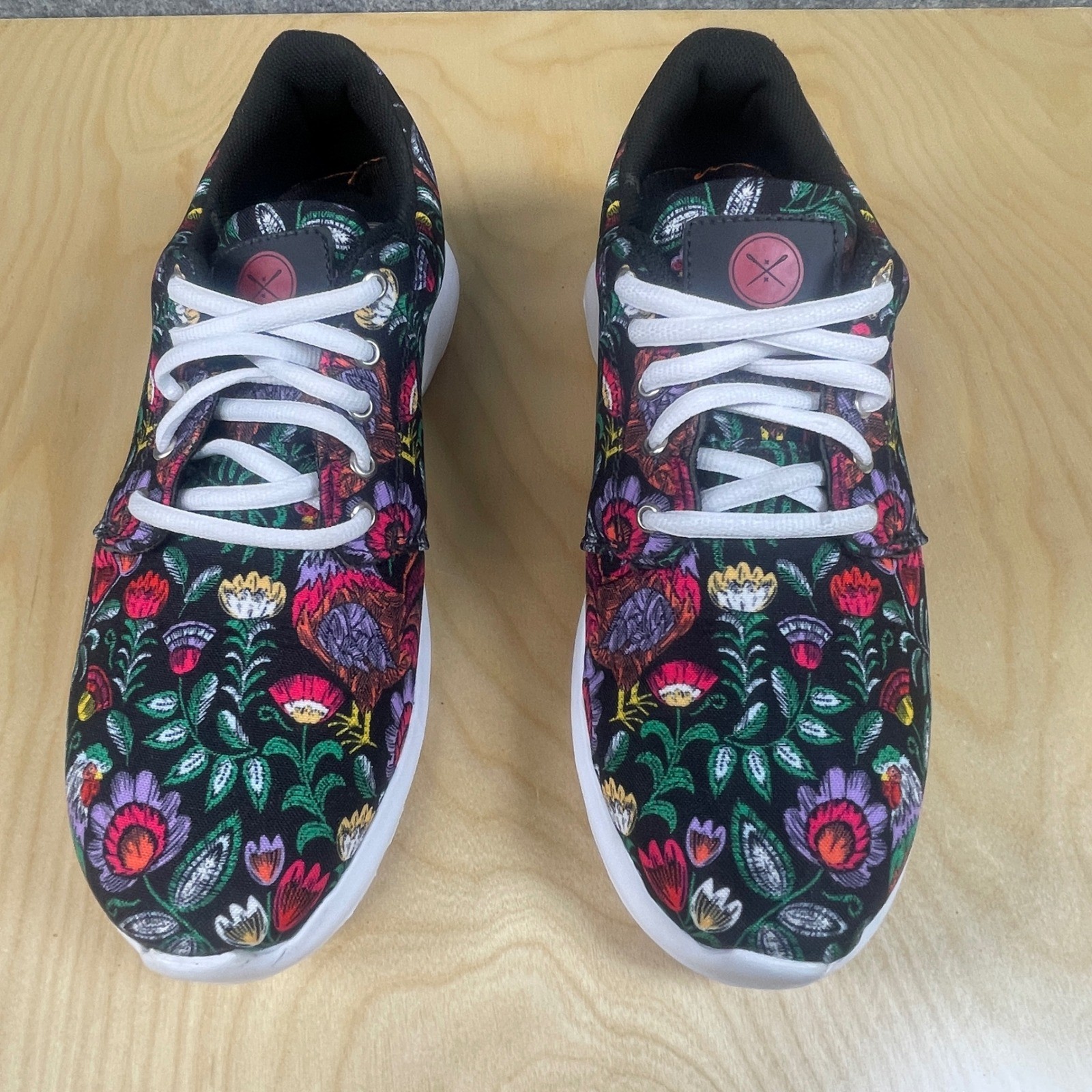 Inkkas Floral Print Sneakers Casual Walking Shoes Colorful Size 8