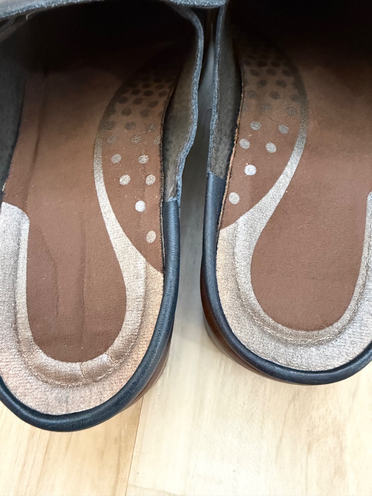 Naot Halny Leather Mules Womens 7/7.5 EU 38 Preppy Blue Horsebit Slip On Comfort