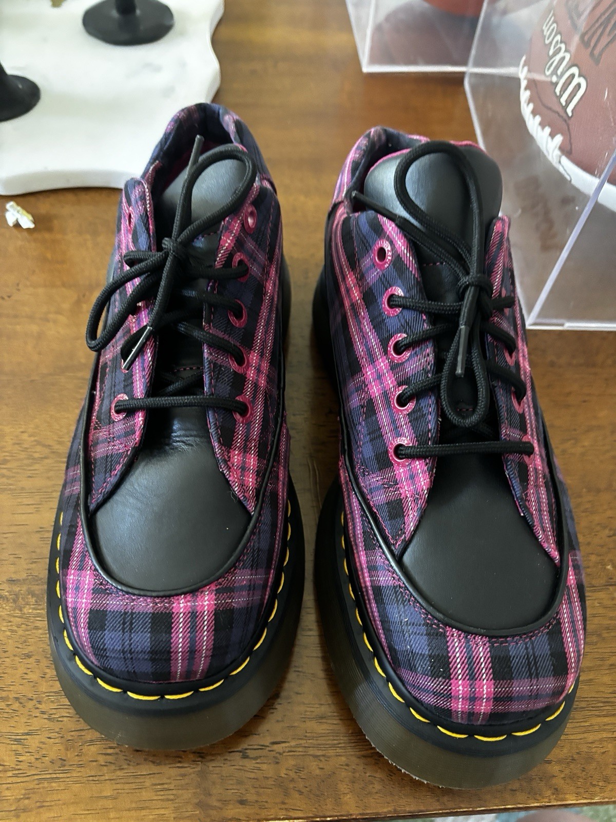New Dr. Marten Pink tartan Plaid Buzz 5I Size UK 8 Punk Grunge Sold Out 5 Eye