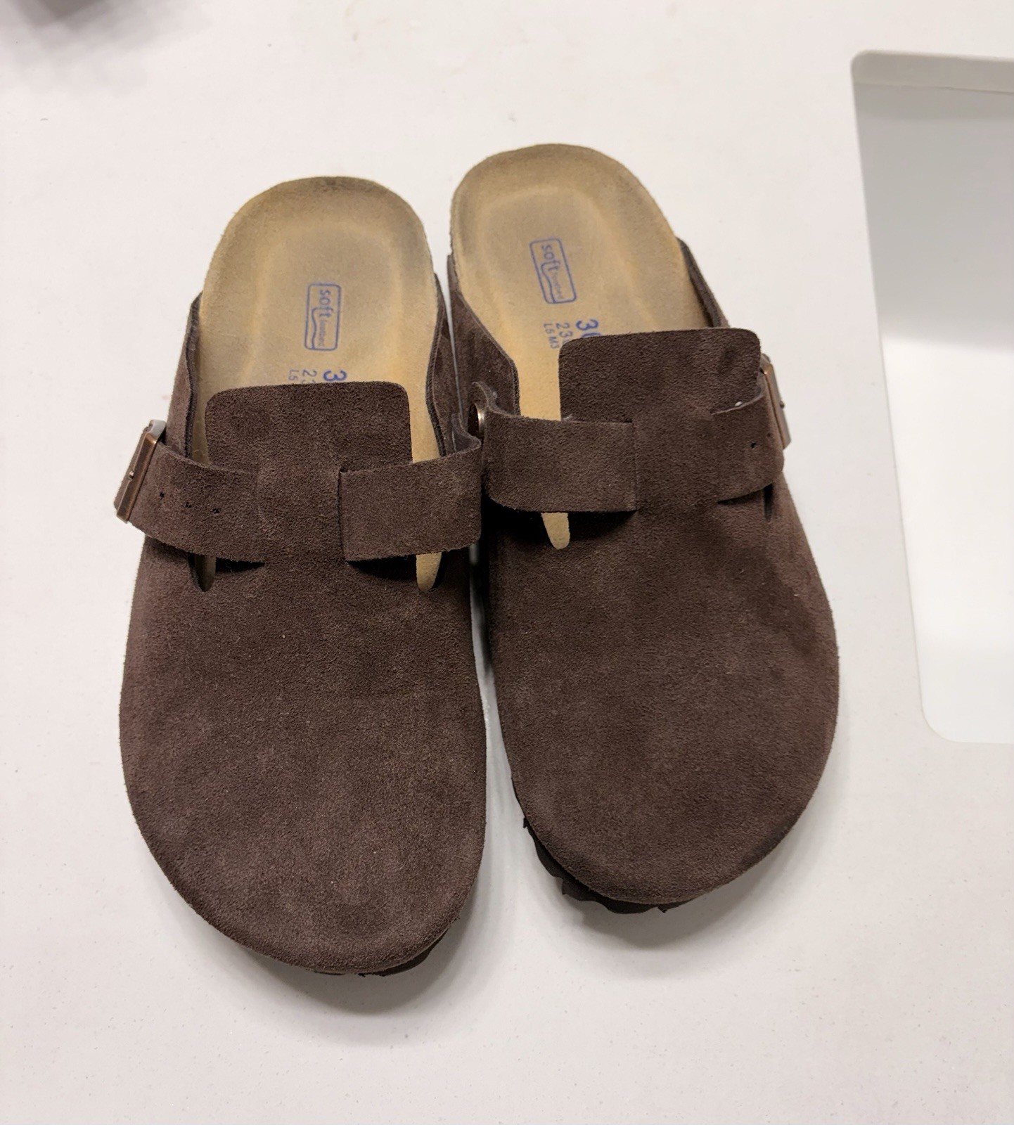 Birkenstock Brown Suede Slip-On Clog Sandals EU 36 Adjustable Buckle