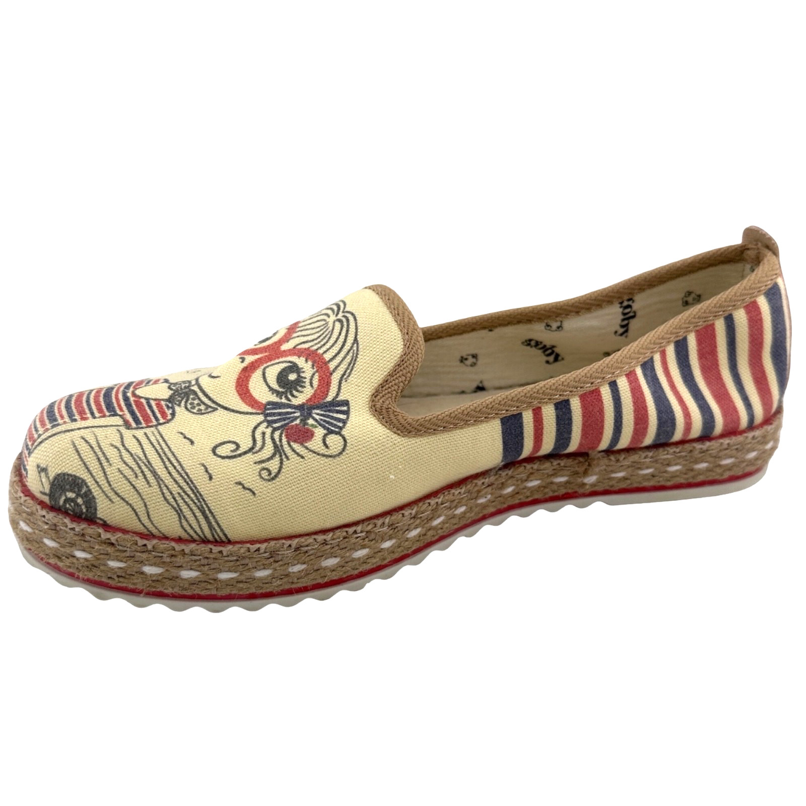 Goby Cartoon Girl Graphics We Love Summer Canvas Espadrille Sneakers Shoes 7.5