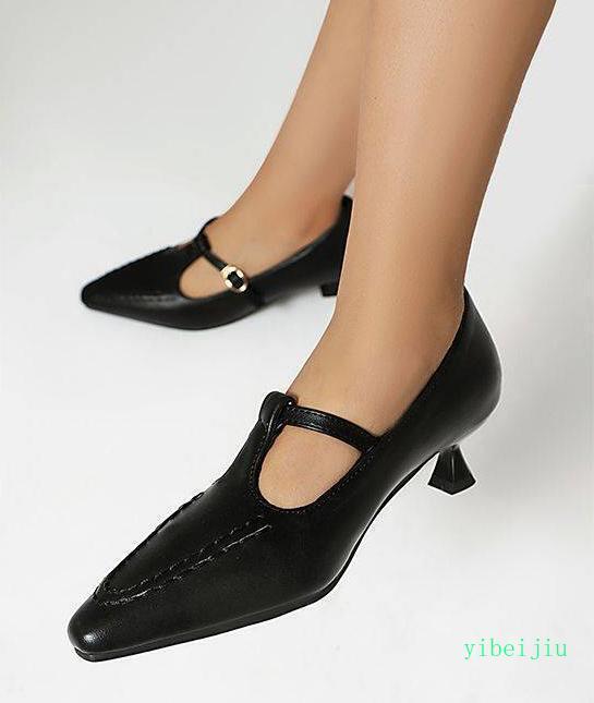 Sweet Women’s Pointed Toe Low Kitten Heel T Strap Party Wedding Shoes Sandal New