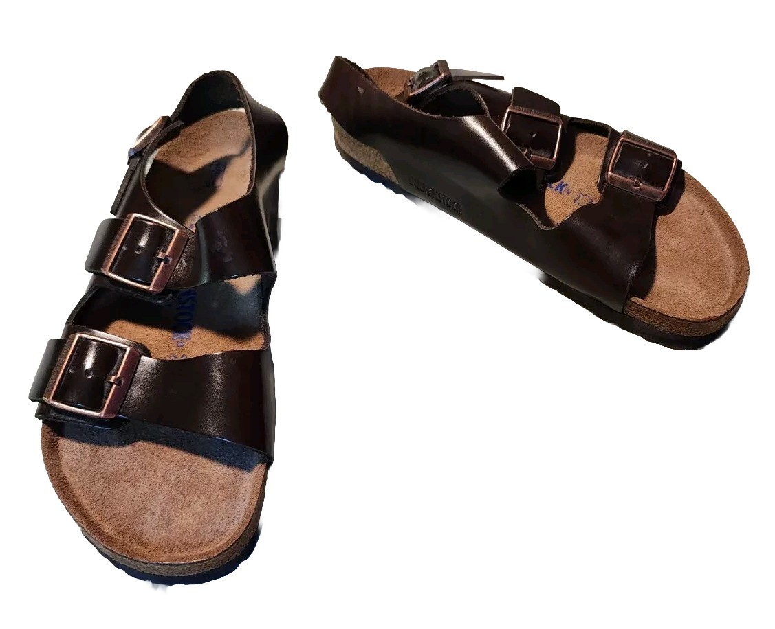 Birkenstock Milano Womens 10 | Mens 8 Dk Brown Leather Buckle Hiking Sandal