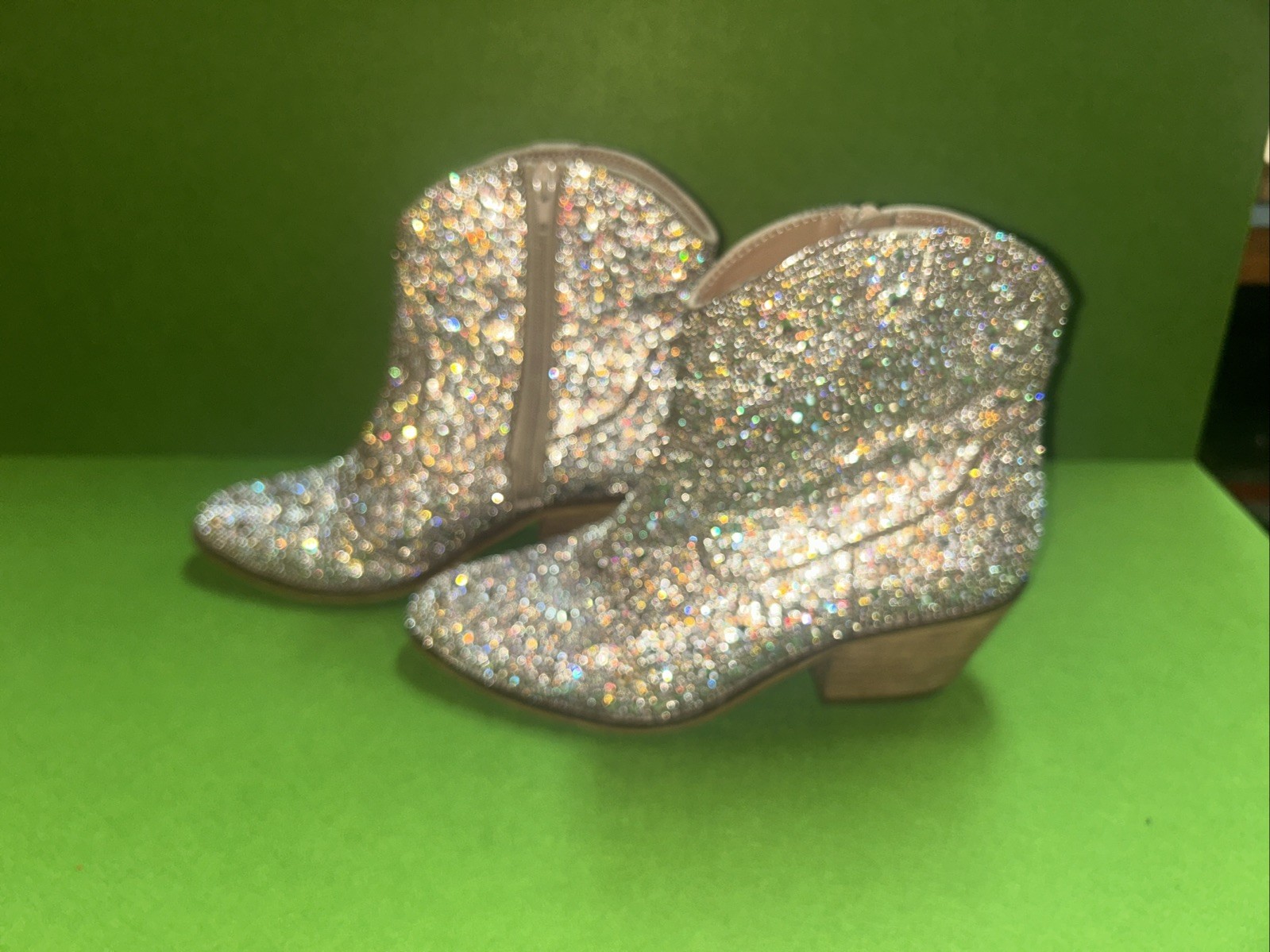 Corkys Shine Bright Clear Rhinestone Boots Western Dance Party Women 8 US