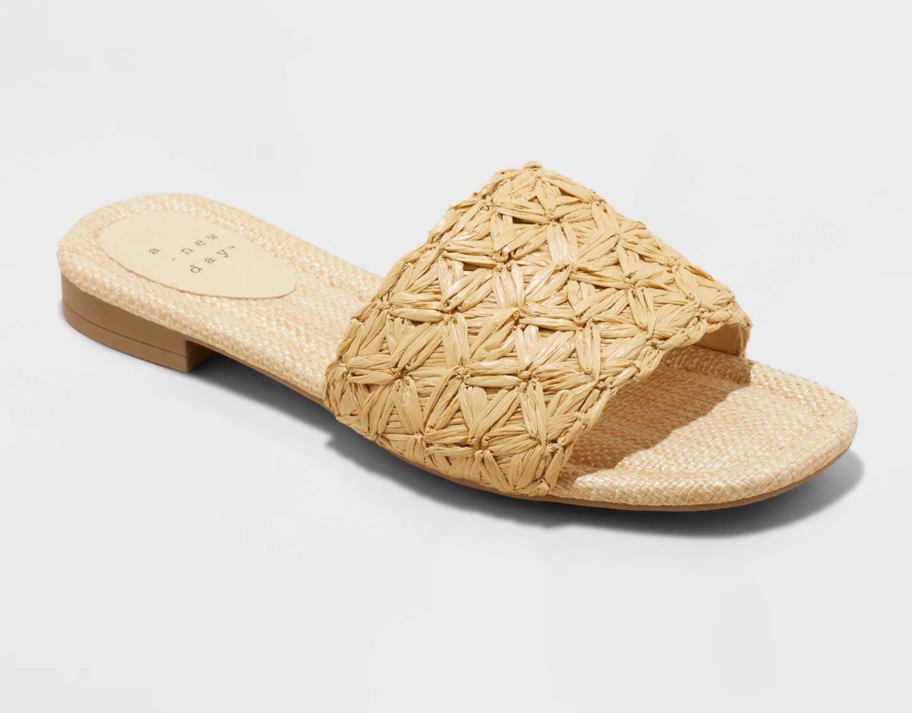 Women’s Ariella Woven Raffia Slide Sandals Size 11 Memory Foam Insole