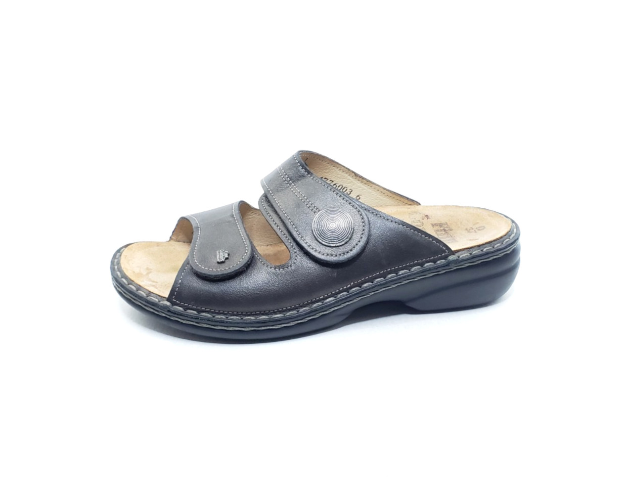 Finn Comfort Sansibar Womens Slide Sandals Gray Leather Comfort EU 37 US 6