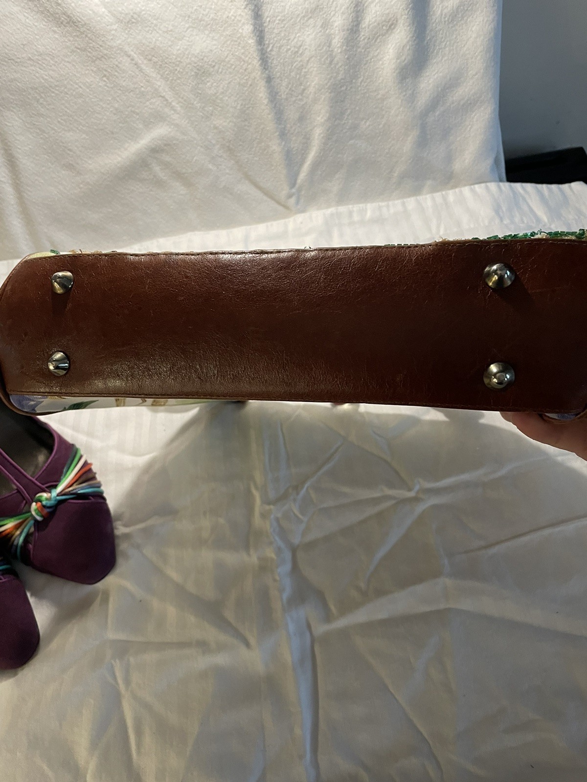 Isabella Fiori matching set Grapes handbag and suede pumps 7.5 EUC