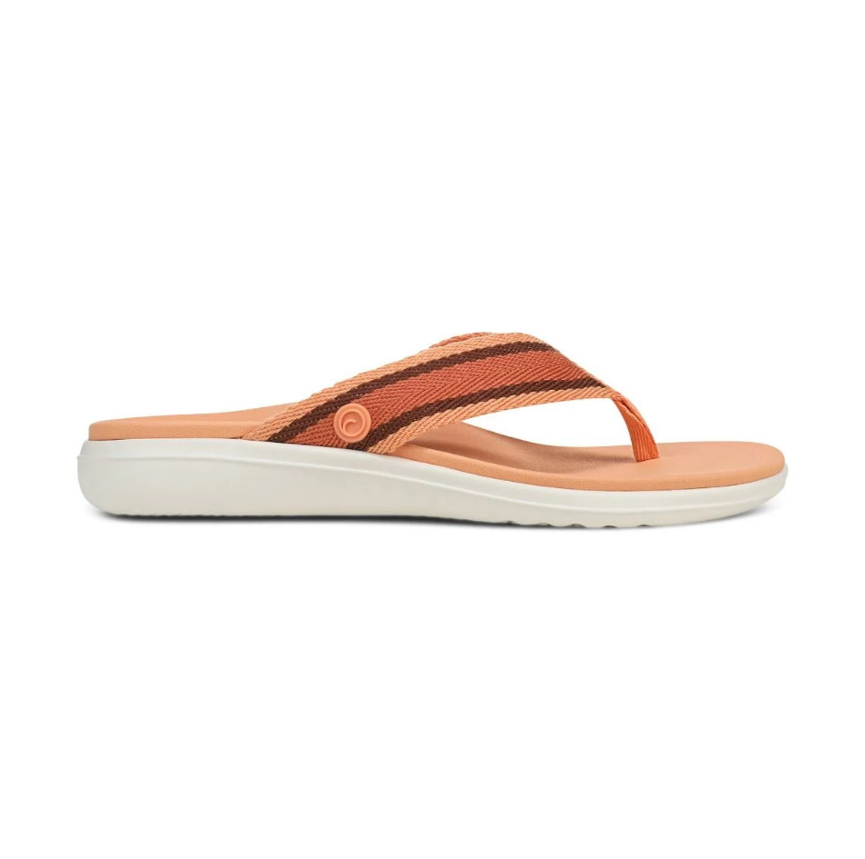 Vionic Bella Braid Toe Post Sandal, Shell Coral Multi Color, New, Freeship