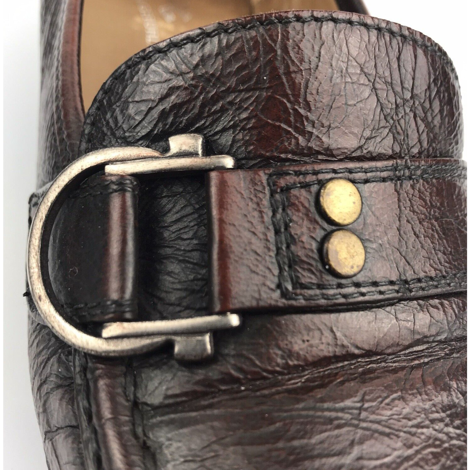 SIOUX Germany Loafers Block Heel Brown Leather Square Toe Women’s Size 5.5 UK