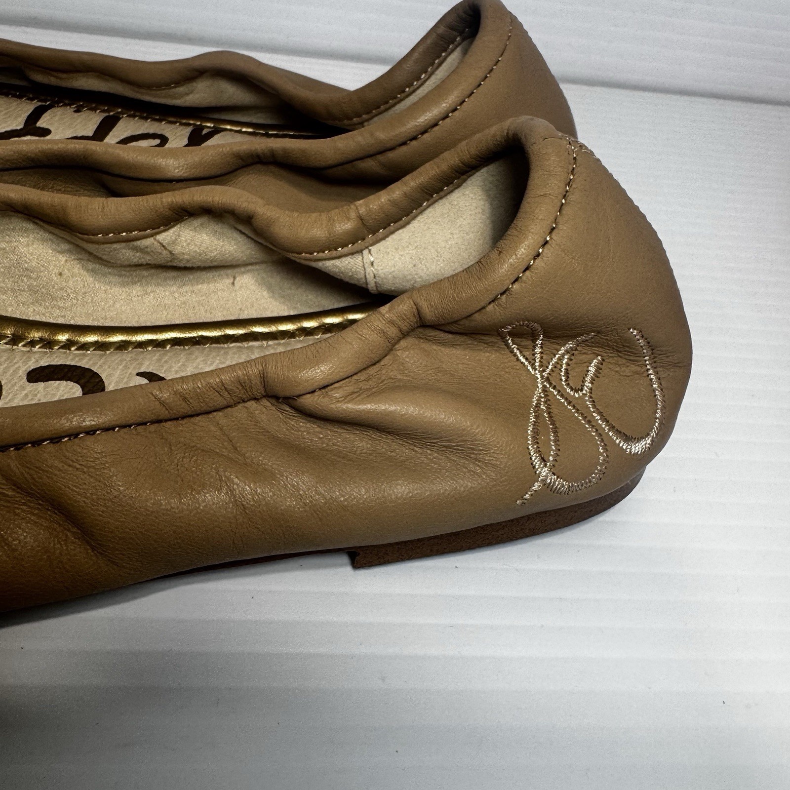 Sam Edelman Felicia Tan Leather Ballet Flats Size 8