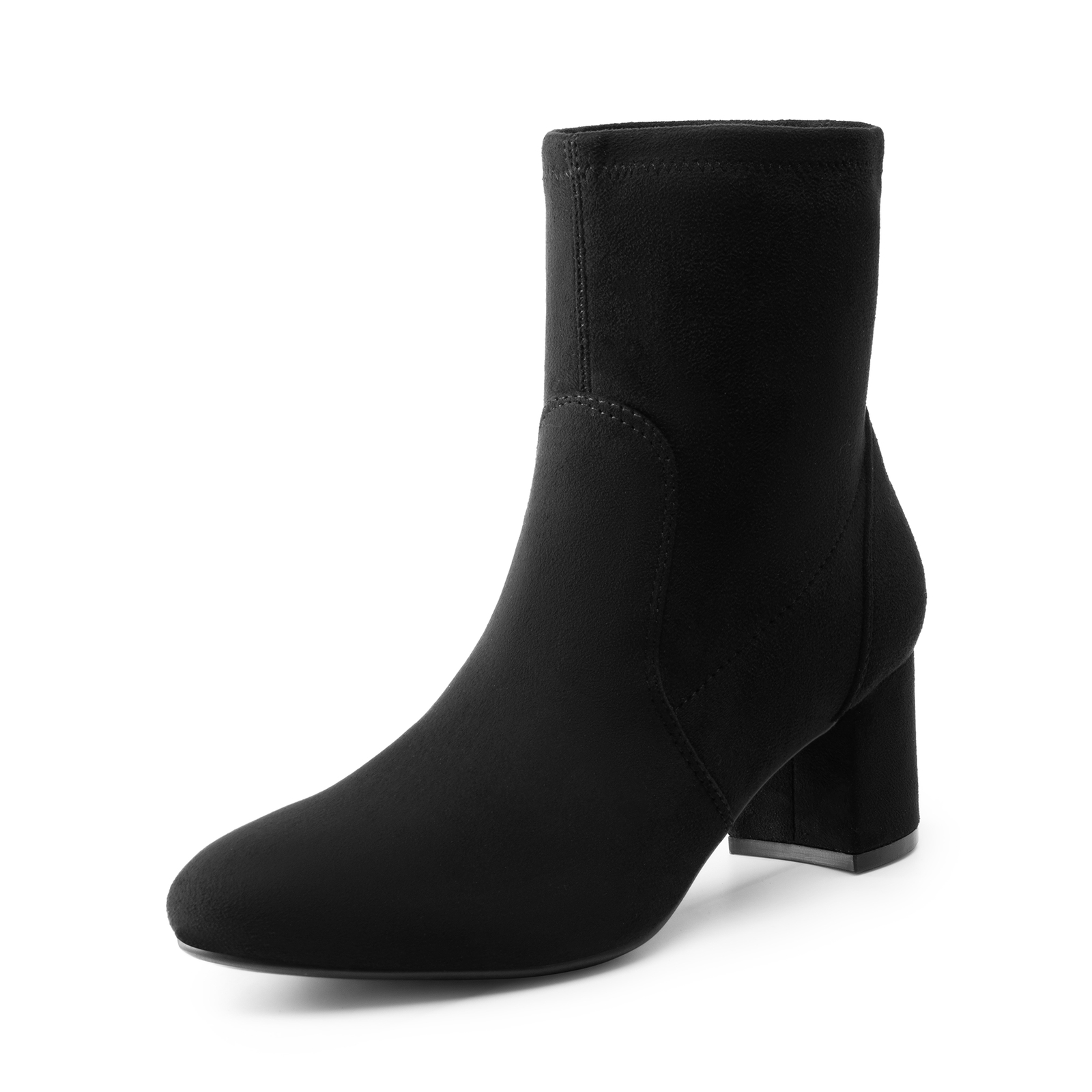 Women Almond Toe Ankle Boots Fashion Low 2.36in Chunky Heel Fall Heeled Booties