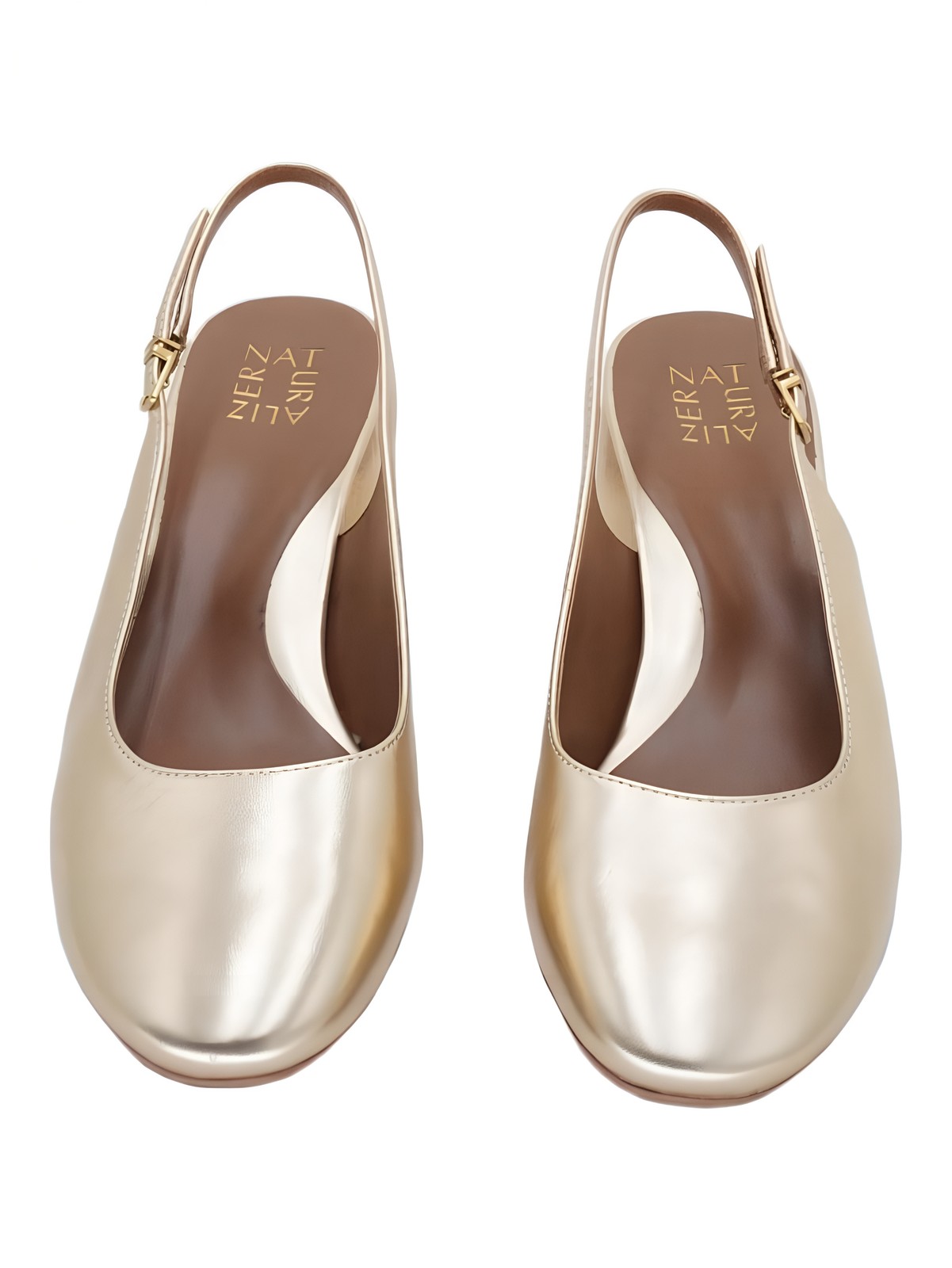 Naturalizer Lane Closed Round Toe Slingback Pumps Dark Gold Sz US 12M EU 43