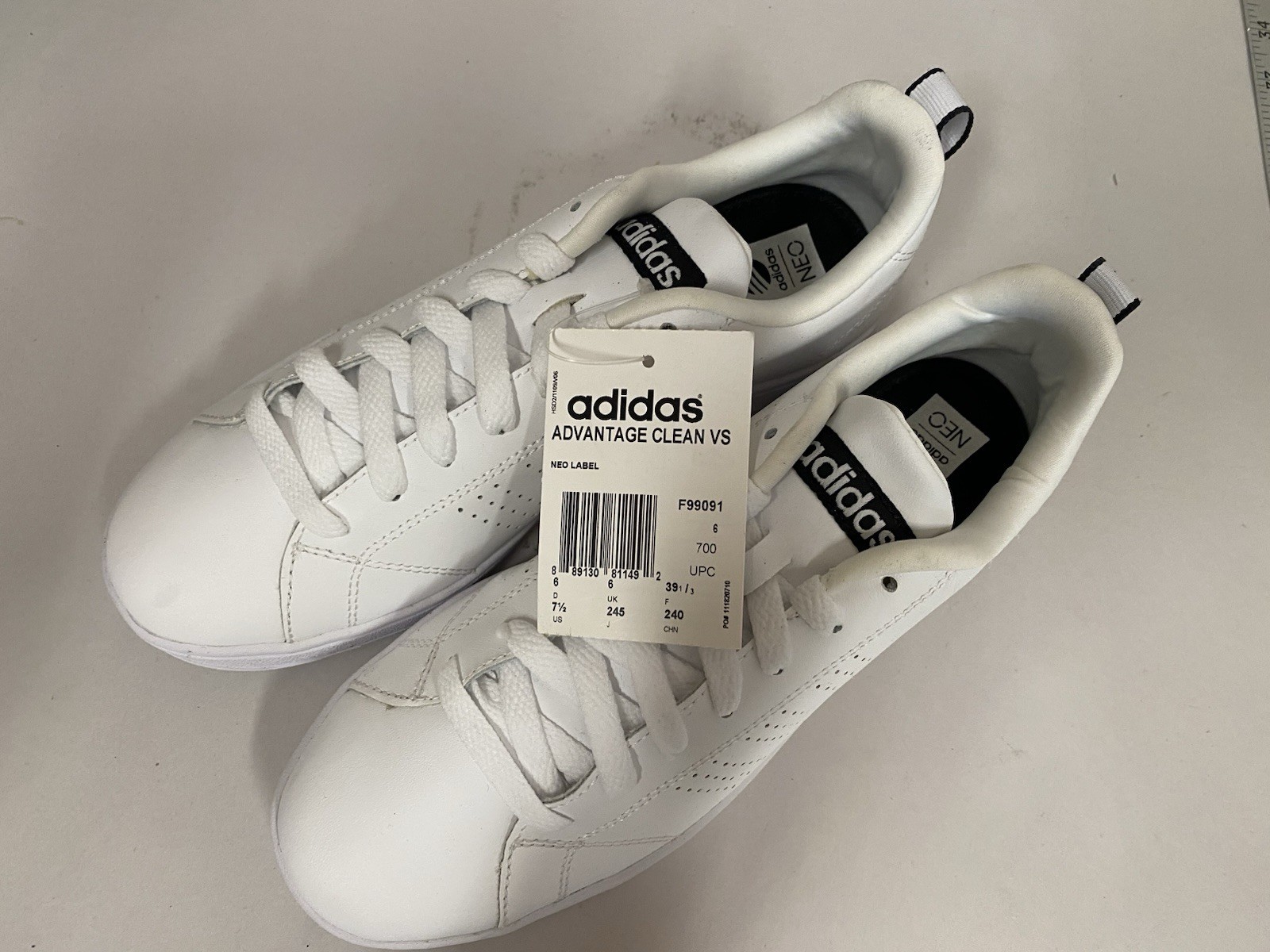 Adidas VS Advantage ART F99091 Tennis Sneakers Lace Up Shoes Womens Size 7.5 Neo