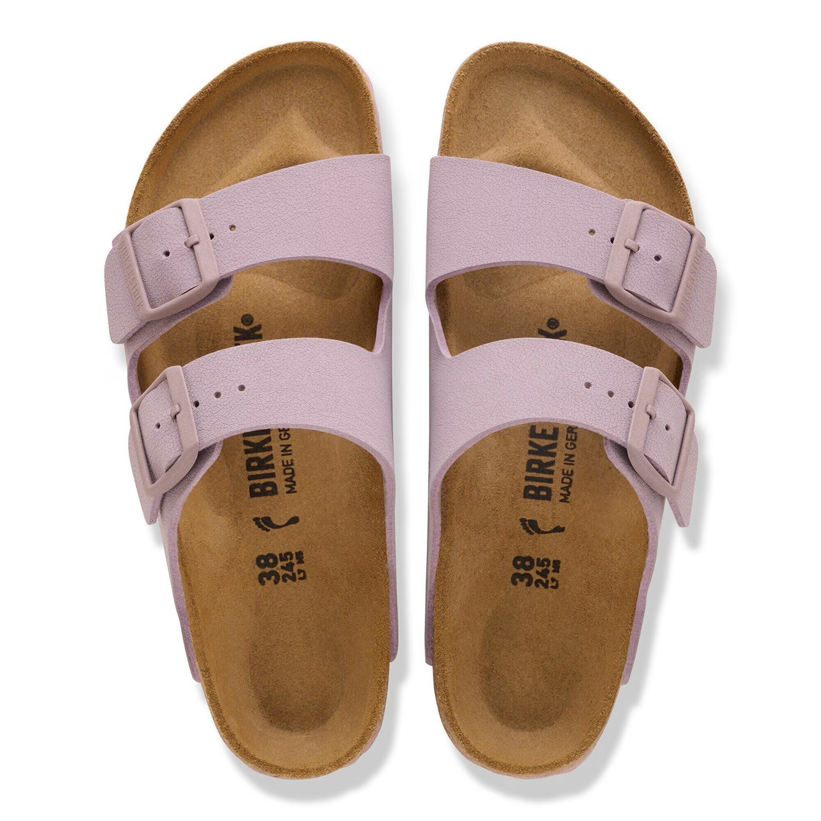BIRKENSTOCK ARIZONA FADED PURPLE MEDIUM/NARROW WIDTH WOMEN’S SLIDE SANDALS