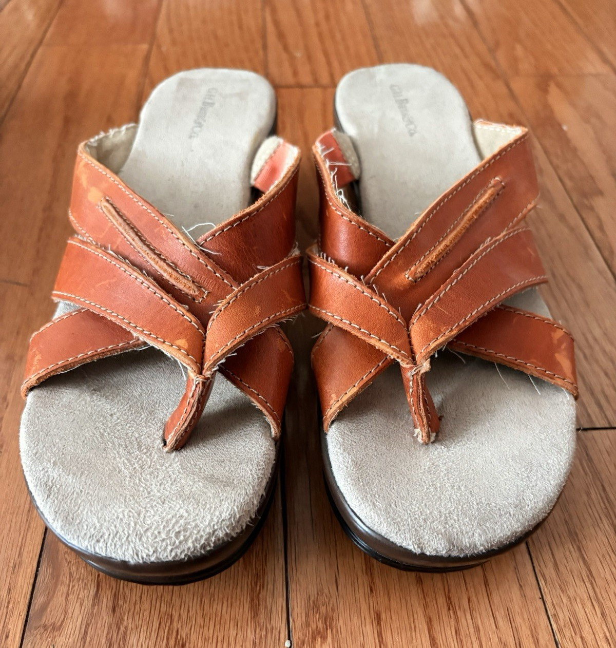 GH Bass & Co. Audriana Women’s Leather Slide Sandals Brown Size 8M