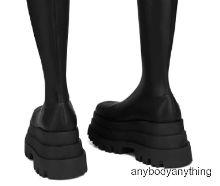 Street Style Women Thick Soled Platform Stretchy Ankle Boots High Heel Round Toe