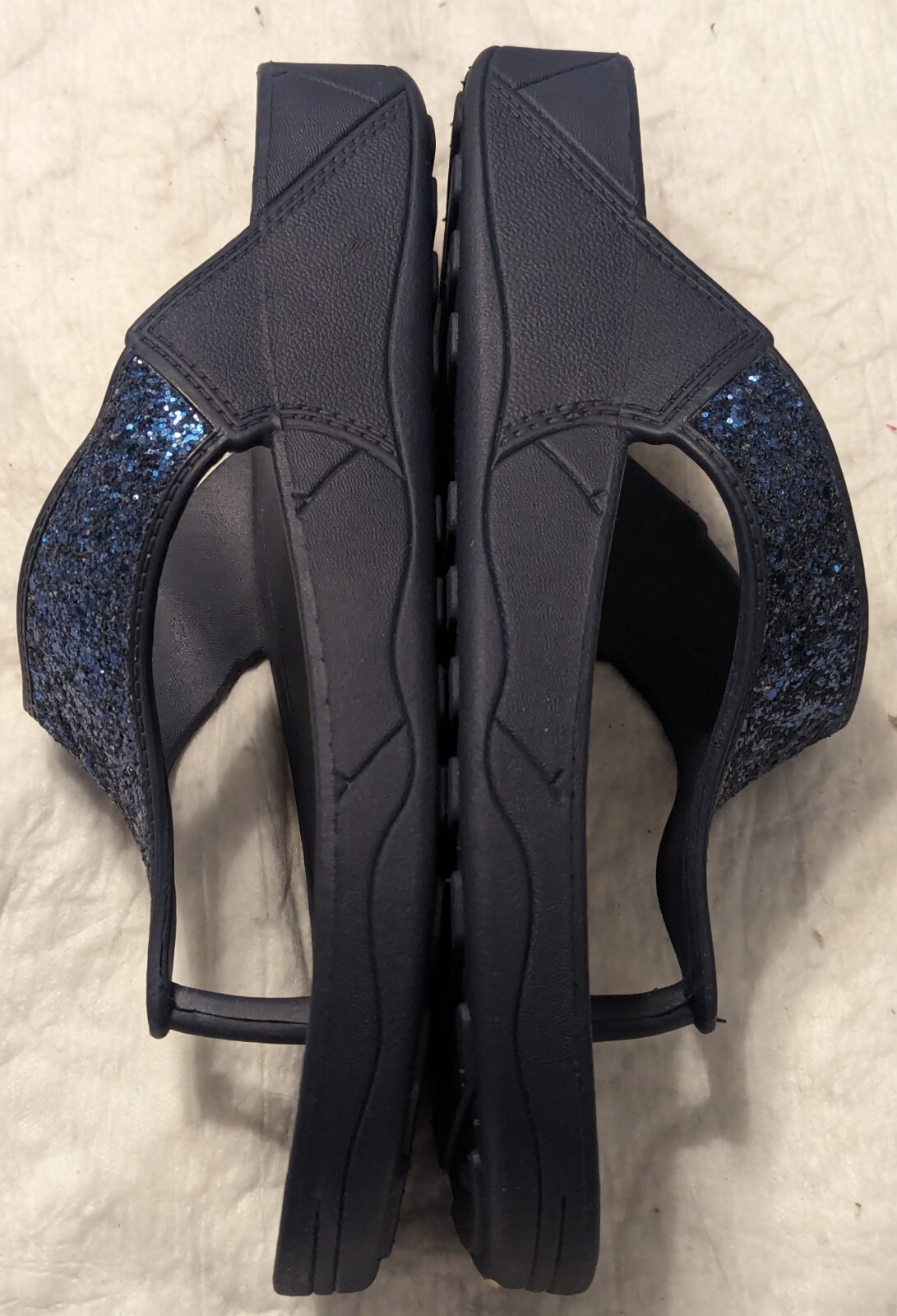 Olivia Miller Kira Flip Flop Thong Sparkle Bling Navy Blue Sandals Women’s 11-12