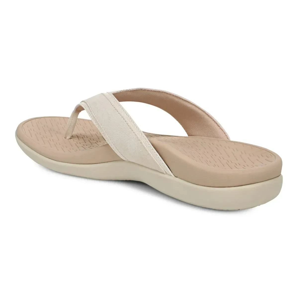 Vionic Tava Toe Post Sandal, Cream Suede – US Stock, Free Shipping