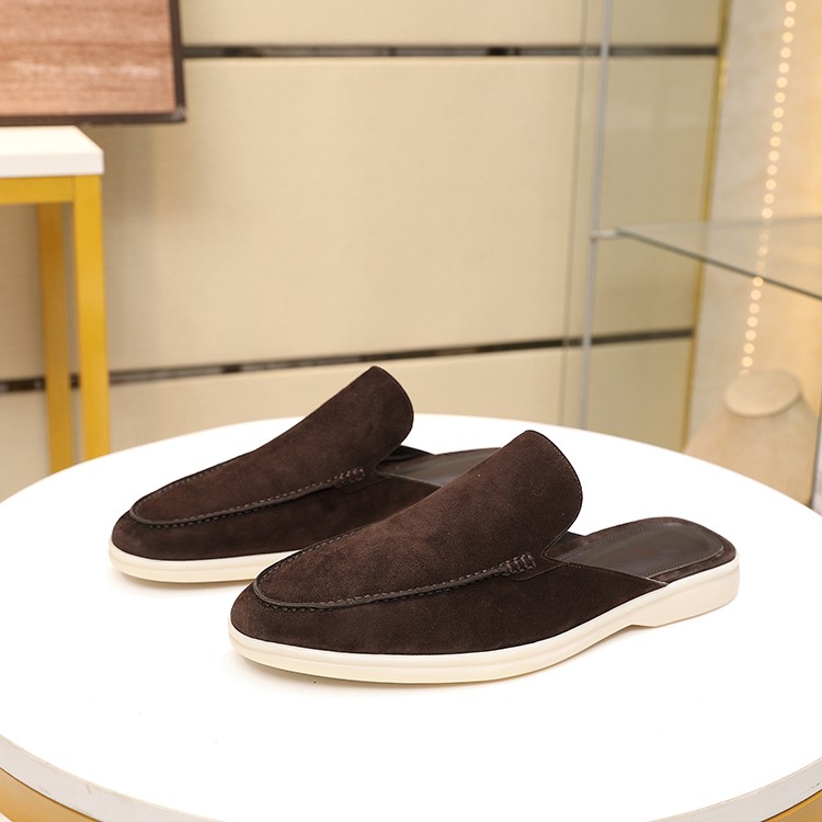 Mens Summer Suede Leather Slippers Casual Mules Comfort Retro Loafers Shoes