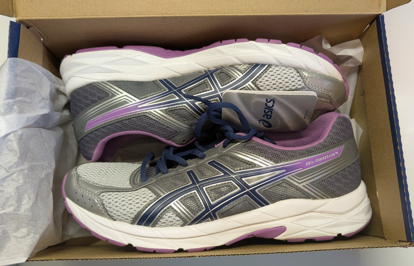 New Asics Gel Contend 4 Running Shoes Womens Sz 9 T767N D Silver Purple