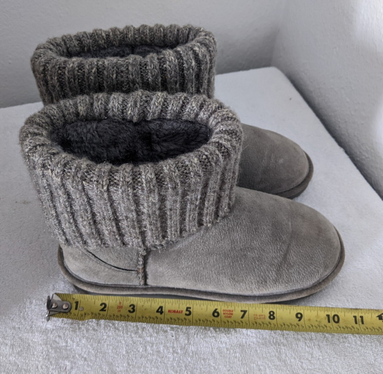 Lam Empire Women’s Suede & Knit Ankle Boots Gray No Size See Pictures Below