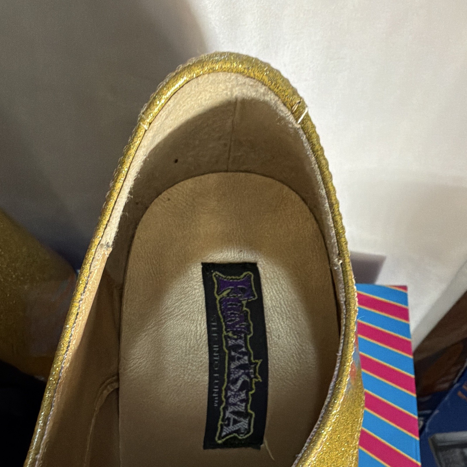 Pristine Boxed Funtasma Gold Glitter Chunky Oxford JAZZ-02G Men M Women 10 11