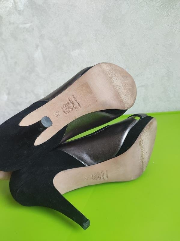 Women navy boot heels black suede 39 #B8K6
