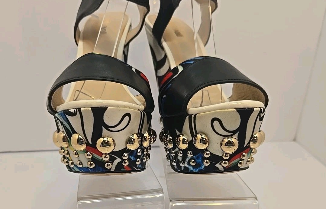 Just Cavalli Sandal Wedge Open Toe Platform Multi Color Sandals 36 / US 6 M