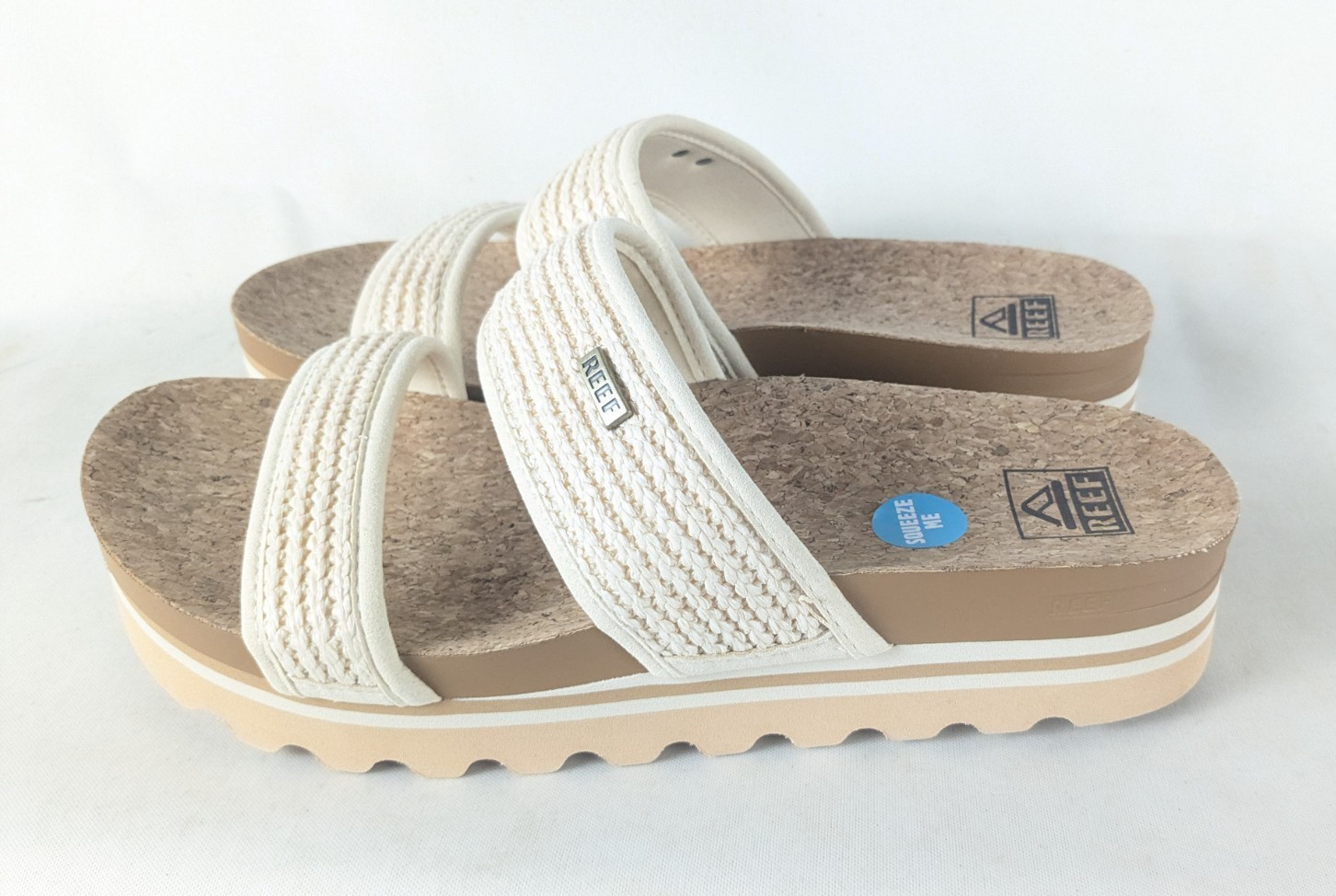 Reef Cushion Vista Hi Women’s Comfort Platform Sandals White Cream – Sz 7-10
