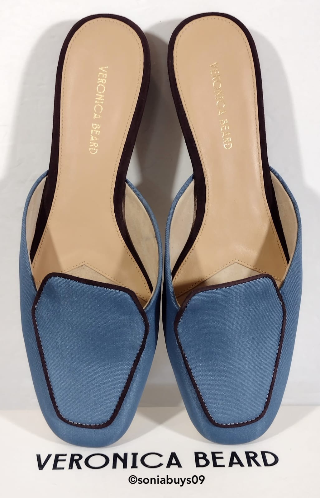 Veronica Beard Women’s Moritz Mule, J6215M1400, Blue Lake Raisin, Size 7M