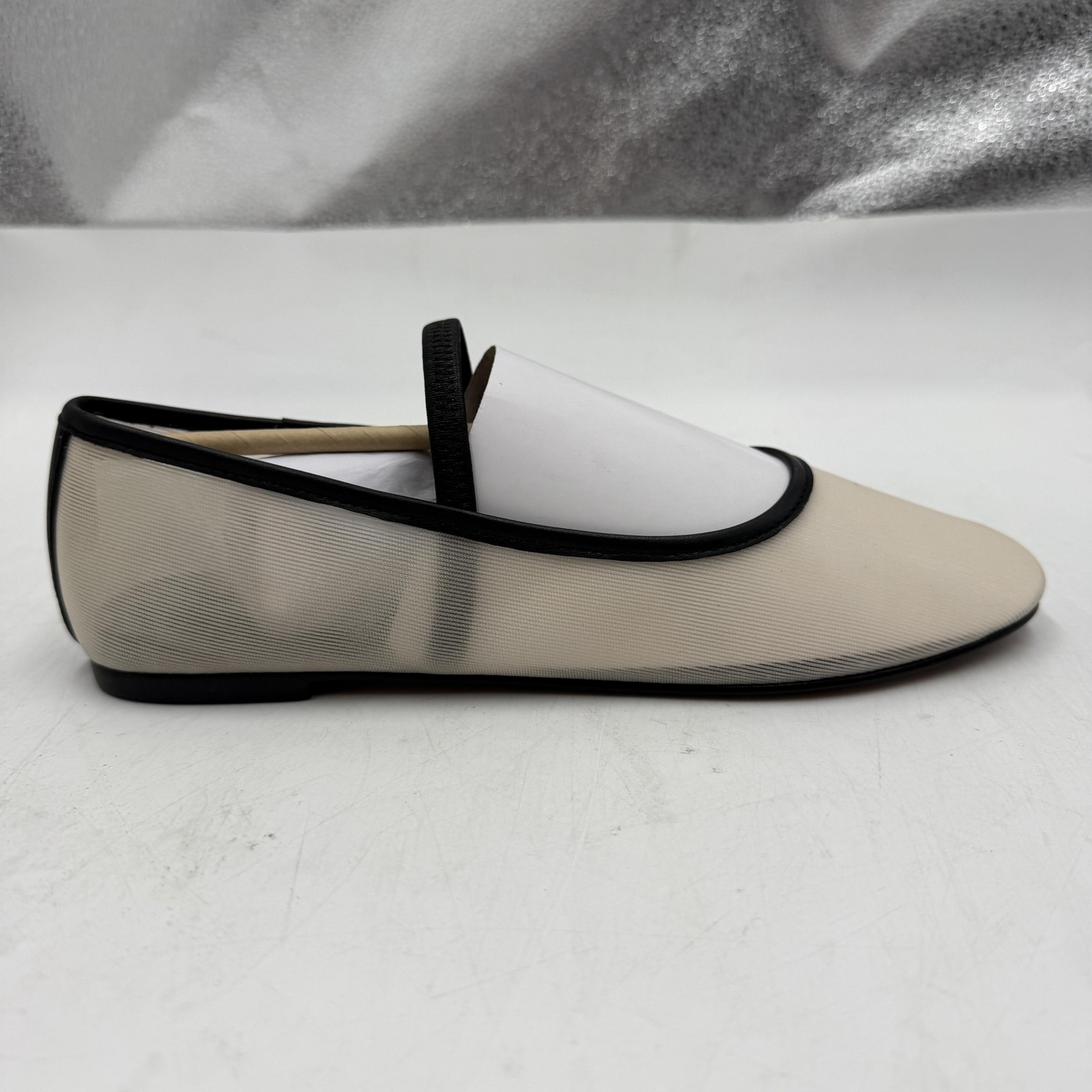 Madewell The Greta Round-Toe Ballet Flat Shoes Womens Size 8.5, Ecru Mesh