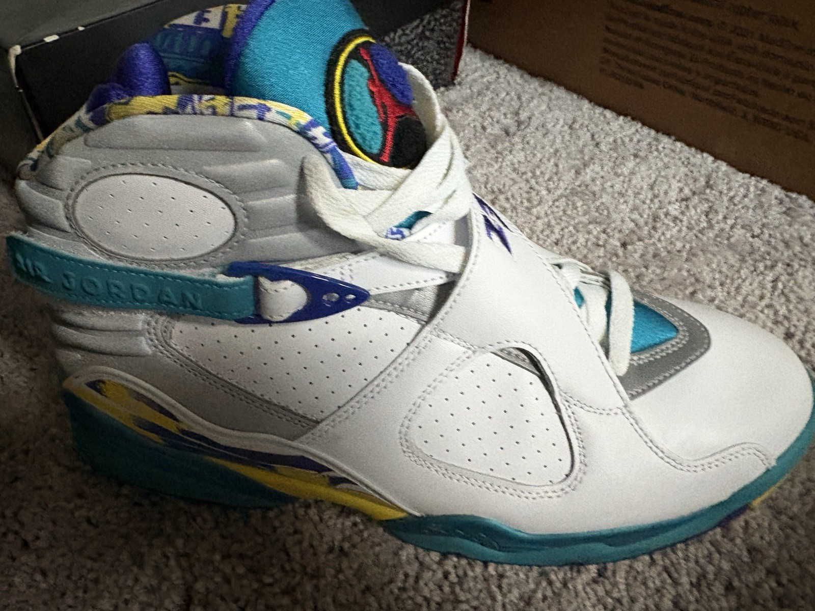 Jordan WMNS Air Jordan 8 Retro White Aqua CI1236-100 Leather High Top