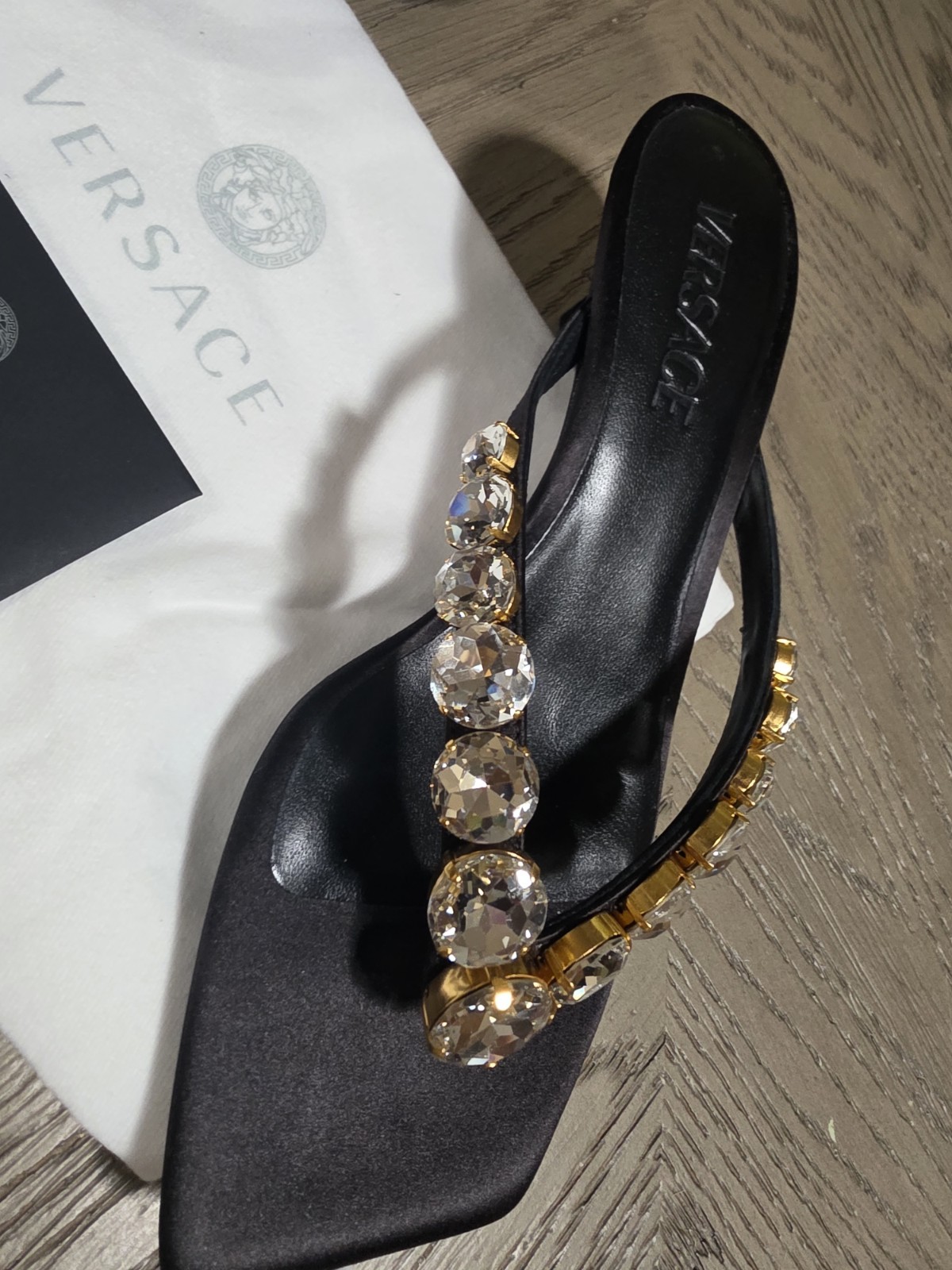 VERSACE CRYSTAL KITTEN HEEL… STUNNING ..SIZE 36. 5 / US 6.5