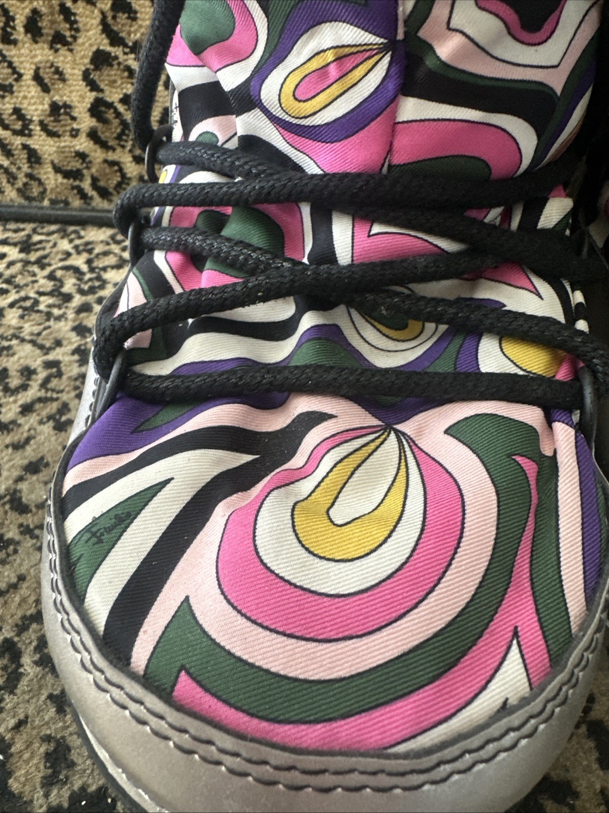 Emilio Pucci 2004 Apres Ski Iconic Print Snow Boots Size 7