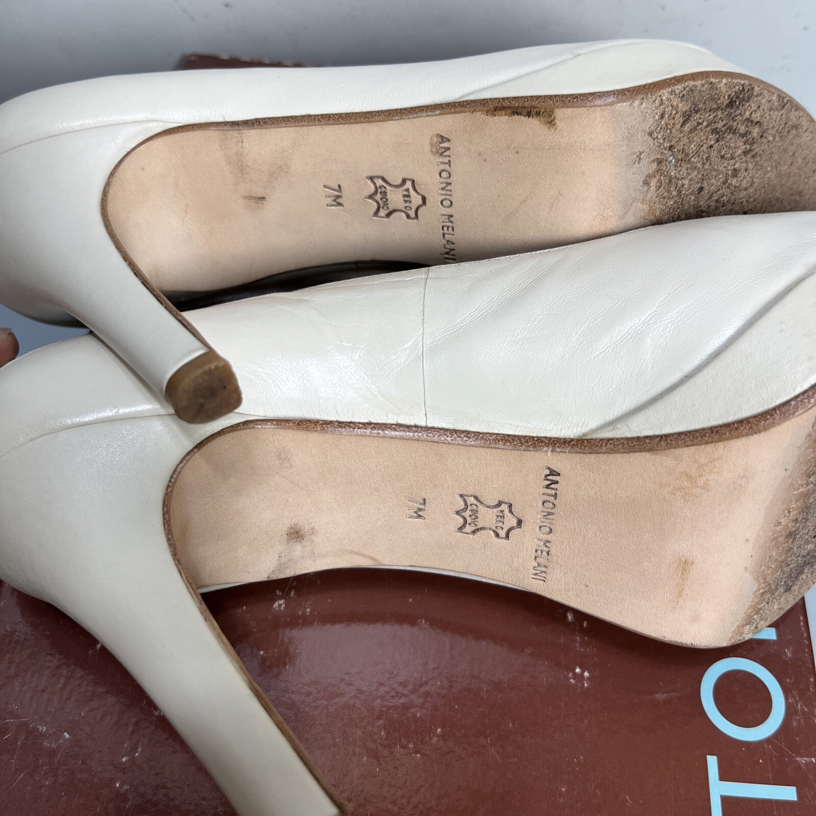 Antonio Melani Open Toe Pumps Size 7 M Color: Rice EUC