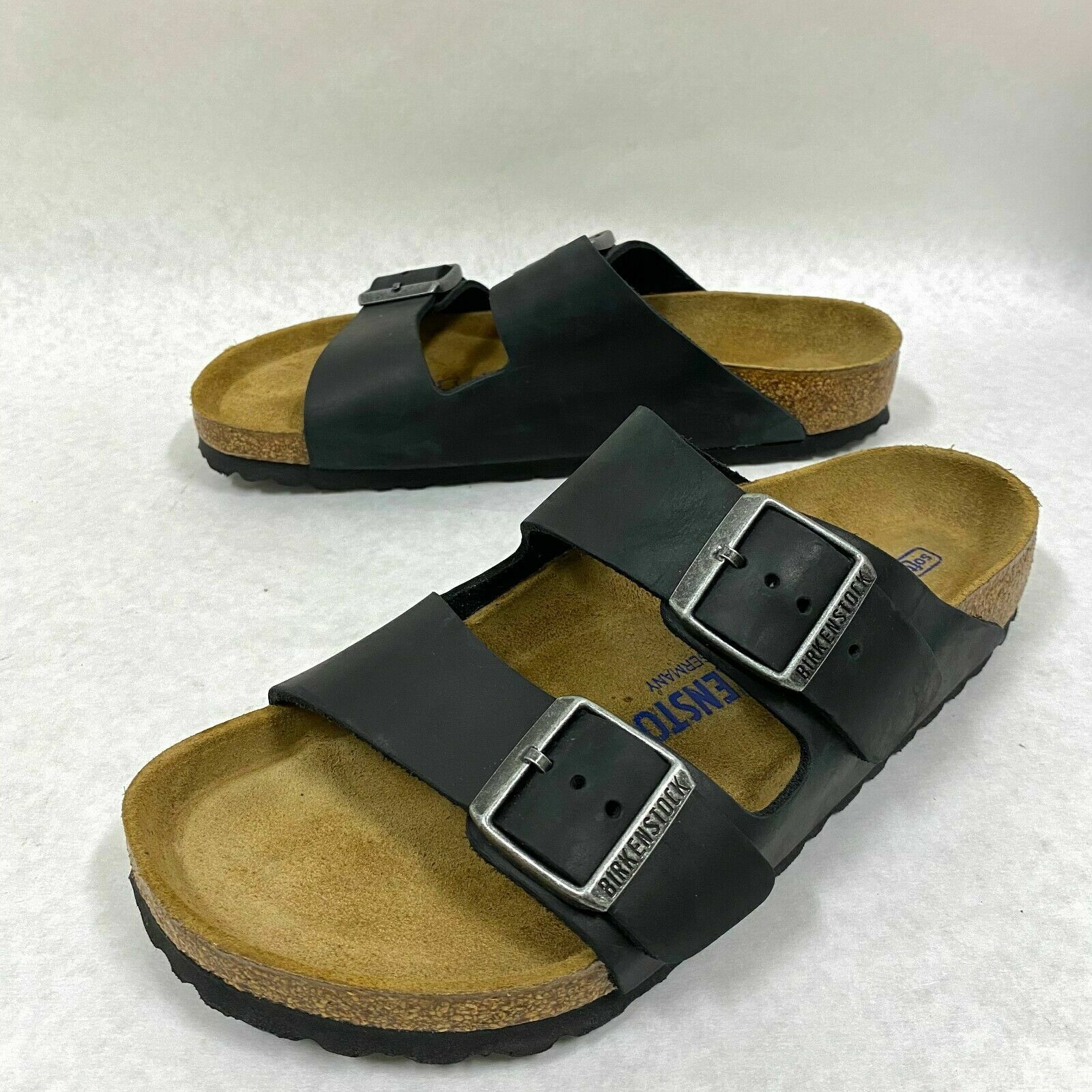 Birkenstock New w/o Box Arizona Black Oiled Leather Soft Footbed R -Select Size