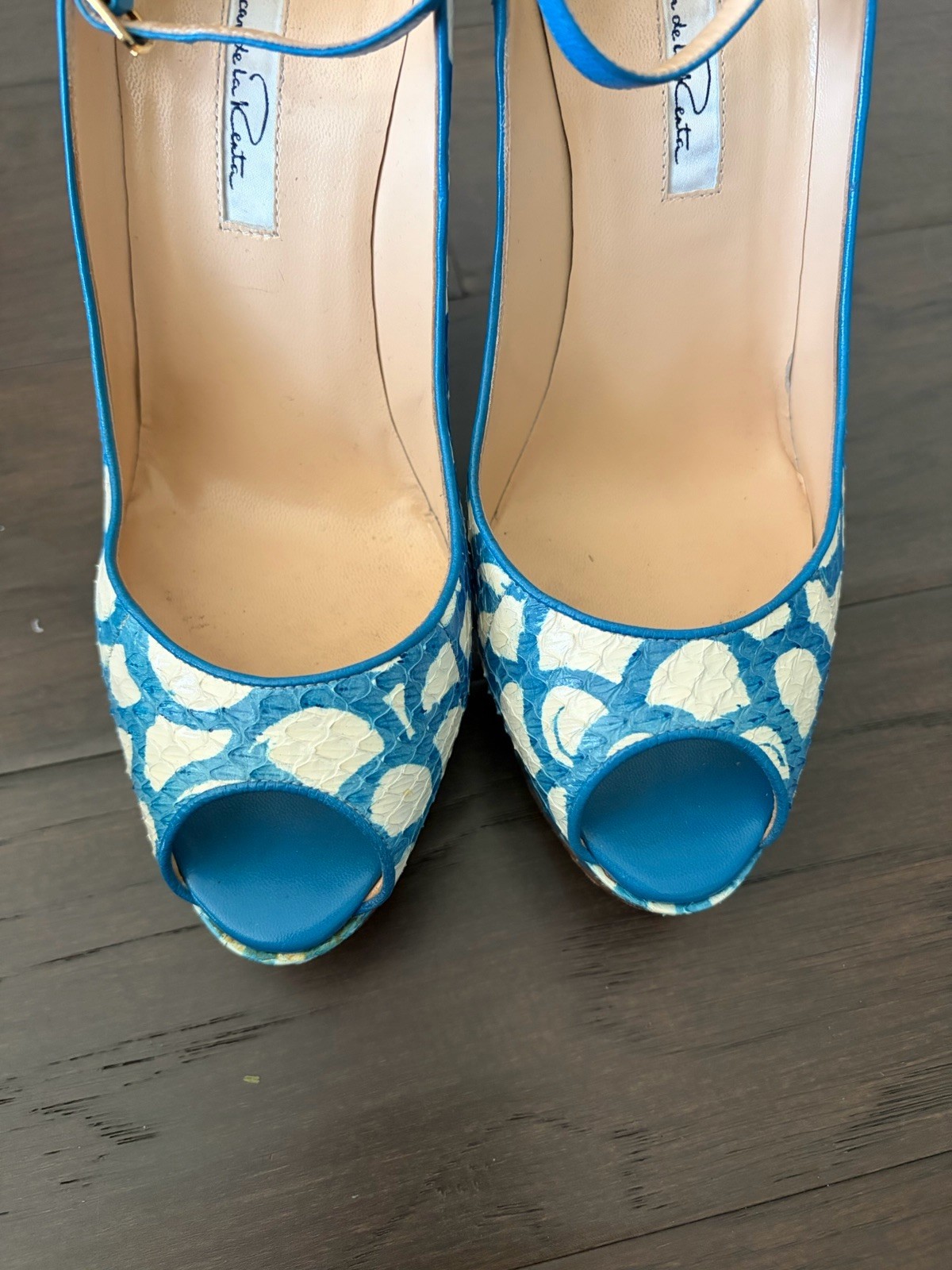 Oscar de la Renta ALALY Snakeskin Wedge 39.5