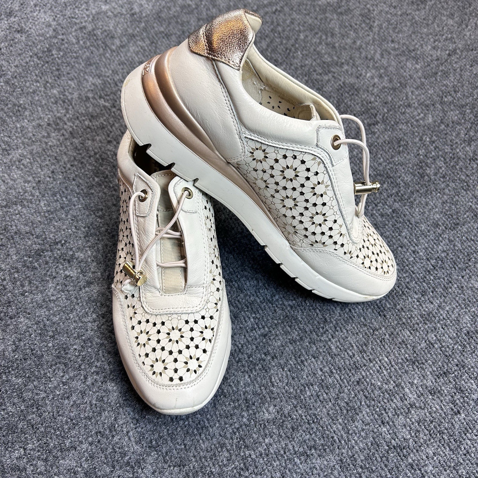 Pikolinos Cantabria Shoes White Leather Sneaker Lace Up Casual 38 Runs Smaller