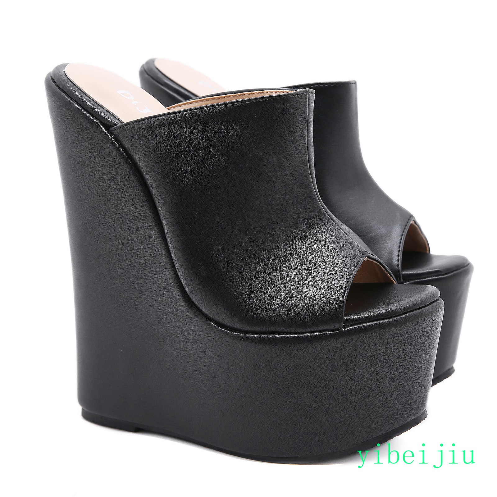 Women’s Super High Wedge Heels Platform Mules Slides Sandals Slippers Thick Sole