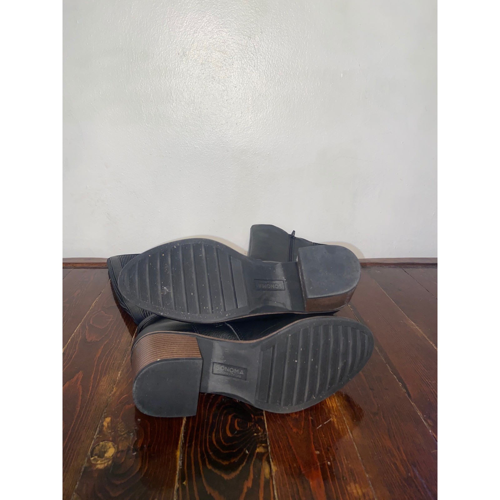 Sonoma Black Knee High Block Heel Boots Womens 10 Quiet Luxury Minimalist Preppy