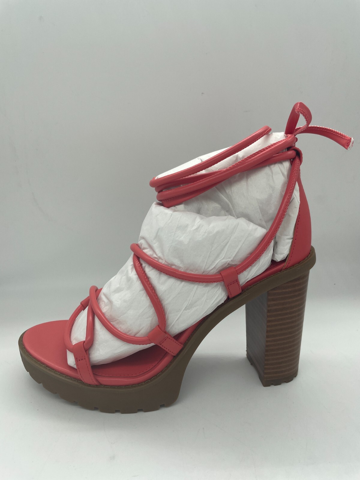 Michael Kors Vero Lug Platform Sandal Faux Leather Dahlia Size 9