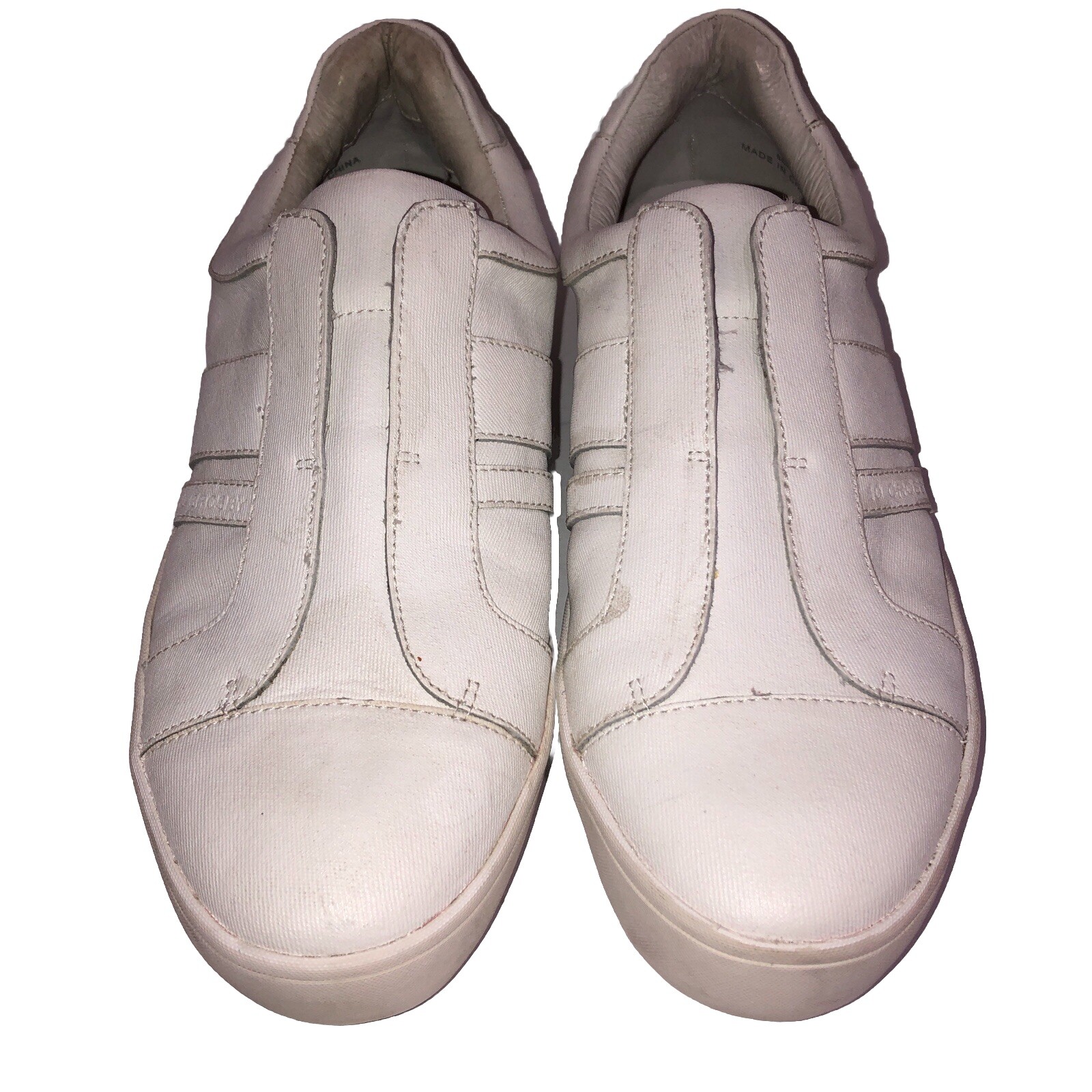 Derek Lam 10 Crosby Laurel Size 8 White Leather Slip on Athletic Sneakers Shoes