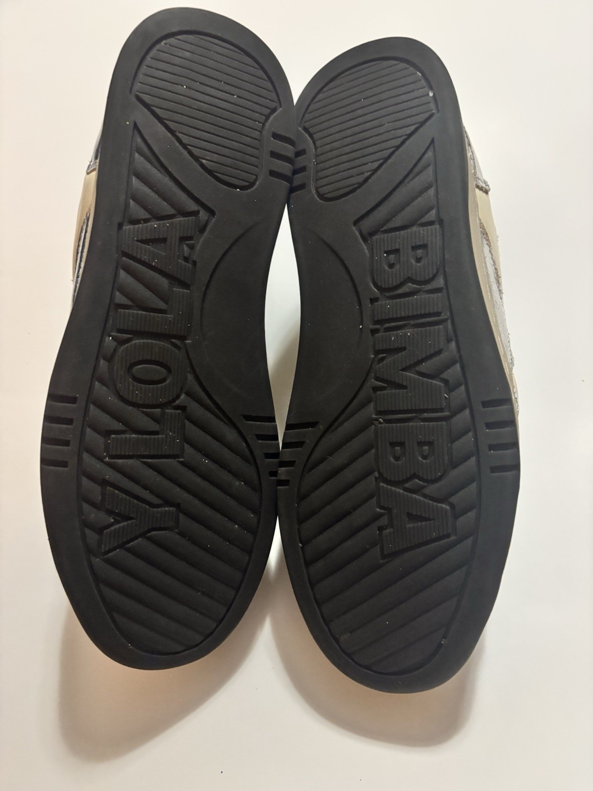 Bimba Y Lola Silver Leather Copsole Sneakers Shoes Ladies Sz 38/US 8