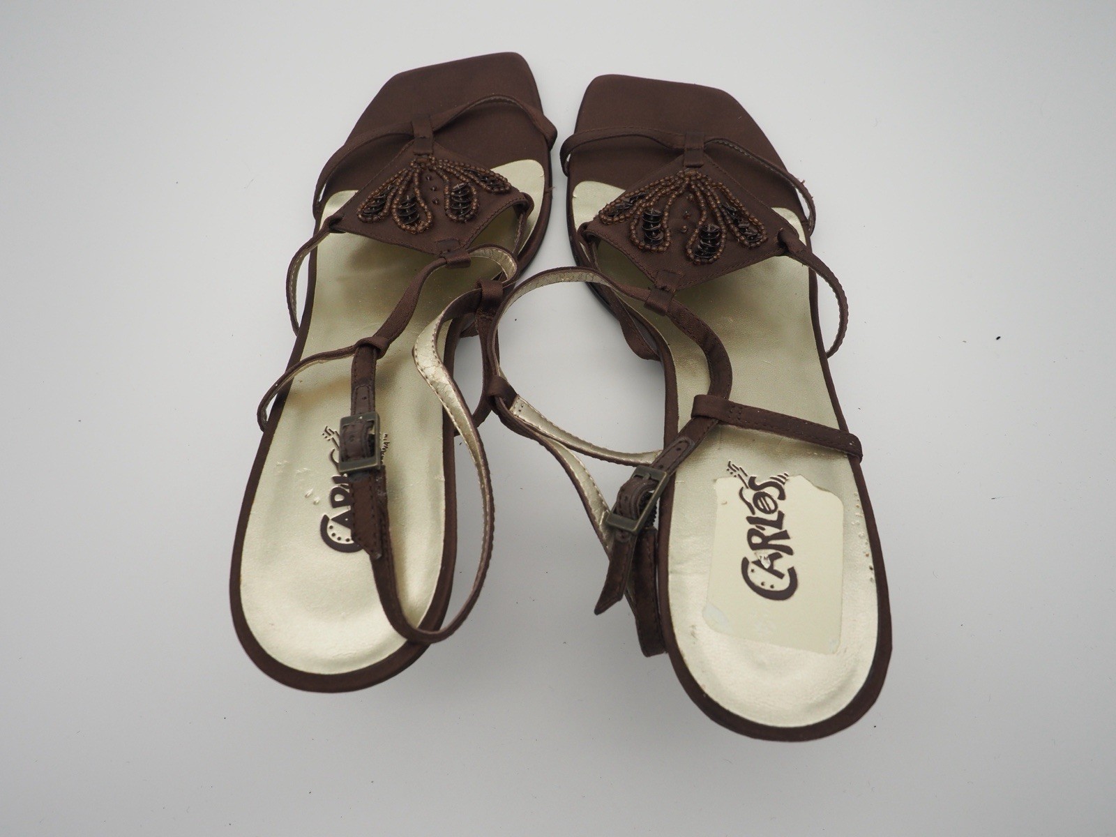 Vintage Tango Sandals CARLOS by Carlos Santana Brown Strappy Square Toe 10M