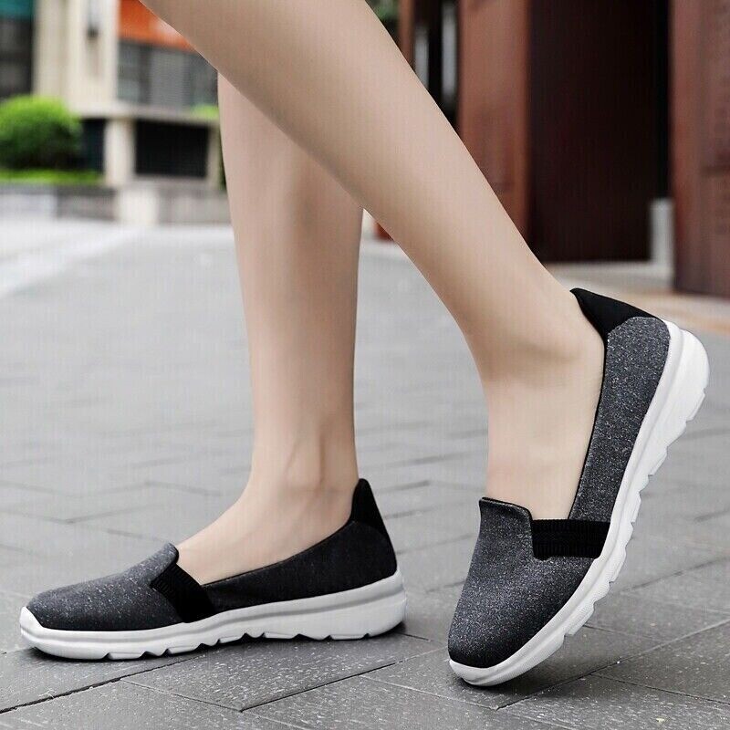 Women Fashion Loafers Shoes Comfortable Sock Slip-on Ballerina Wedge Shoes size