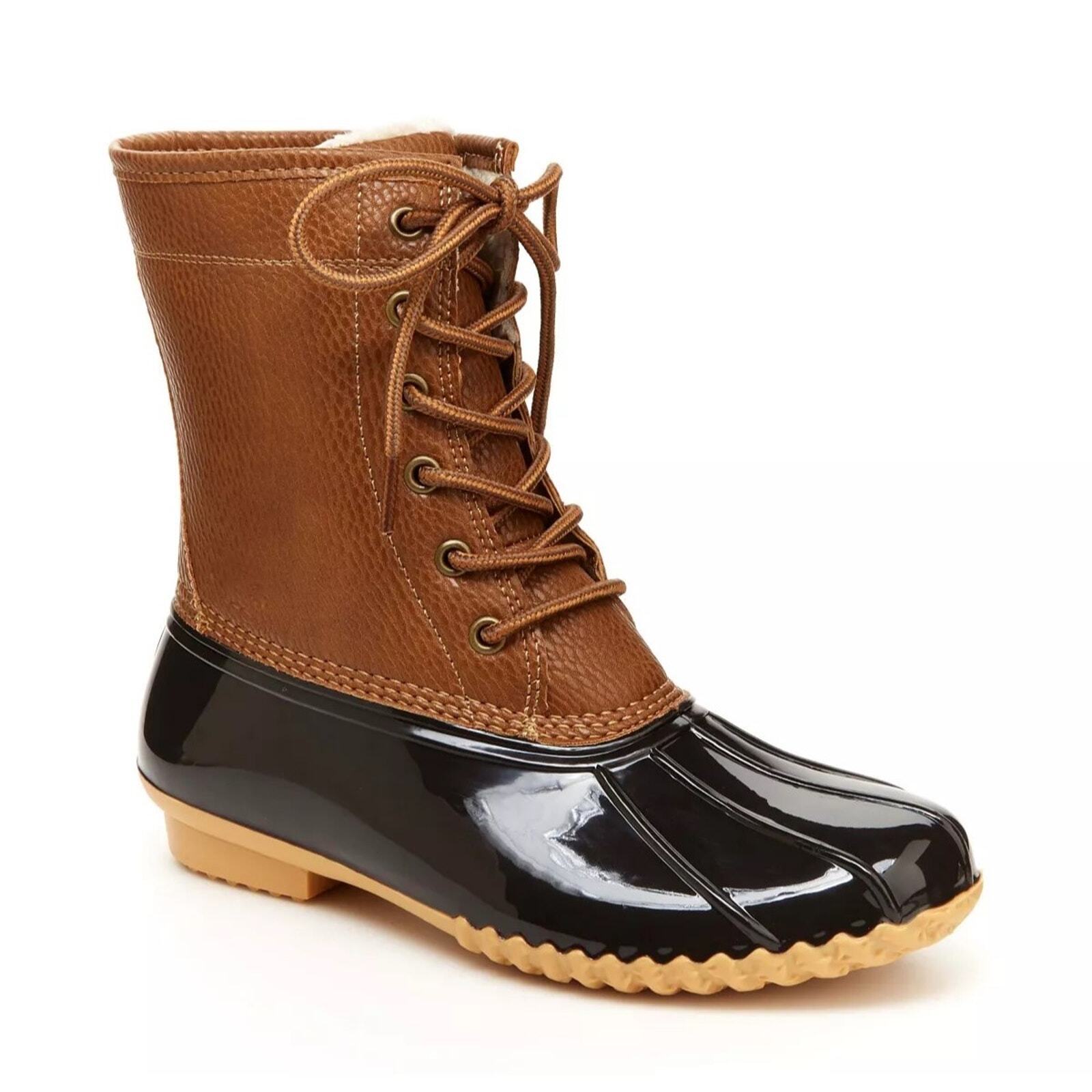 JBU Women Maplewood Water Resistant Duck Boots Size US 6.5M Chocolate Brown