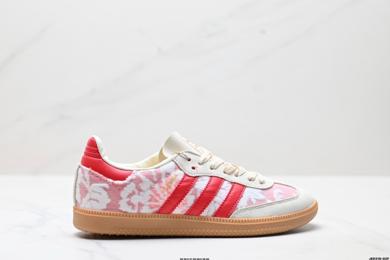 Adidas SAMBA OG X LIBERTY LONDON SHOES JR 8841 WOMEN’S White/light scarlet