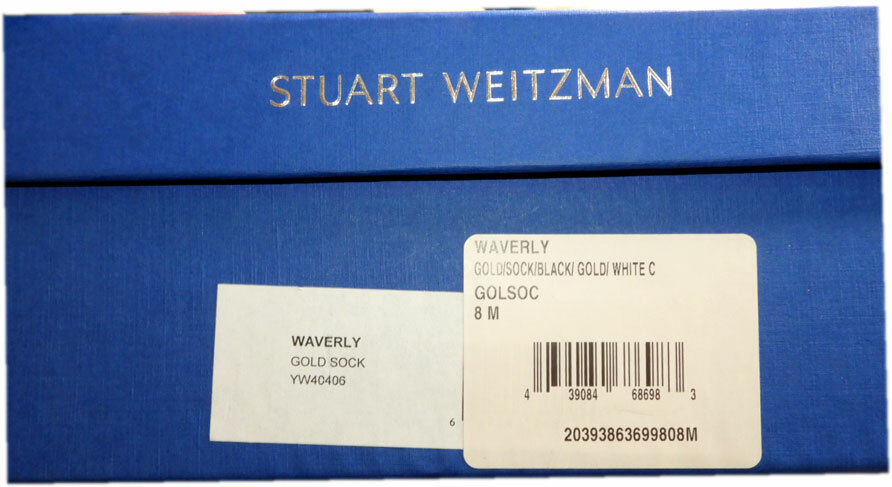 Stuart Weitzman Sock Boots Waverly Ankle Black Gold Stretch Booties 8 – 38