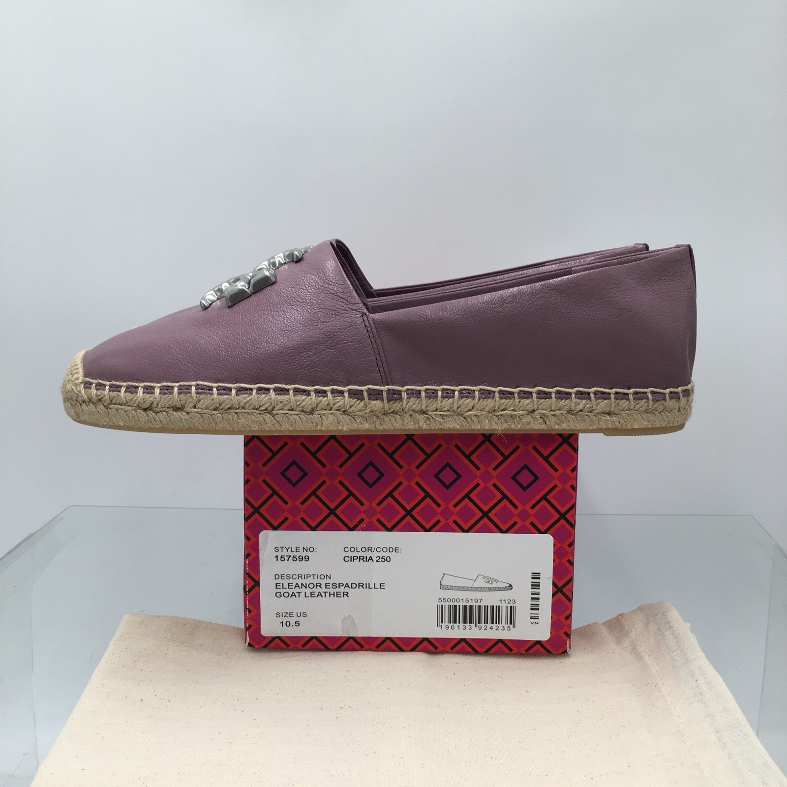 TORY BURCH – ELEANOR – Cipria- Goat Leather Women’s Espadrille Size 10.5 M